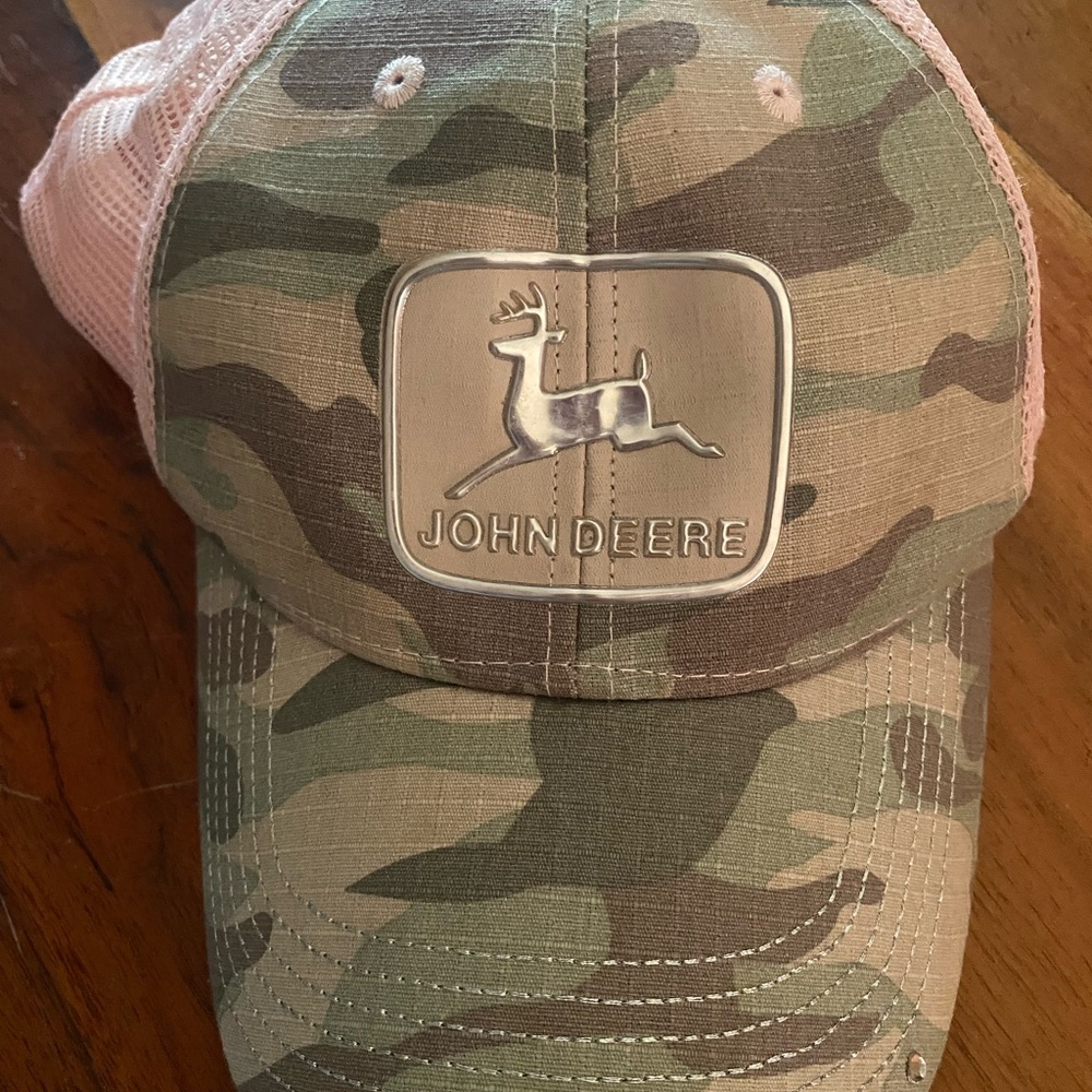 John Deere Green Camo and Pink cap. New without tags